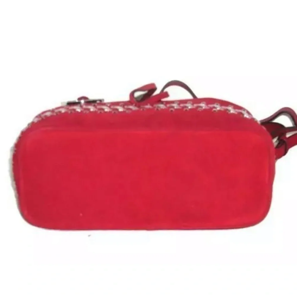 MK Michael Kors Jules Red Suede Satchel Rare Bag